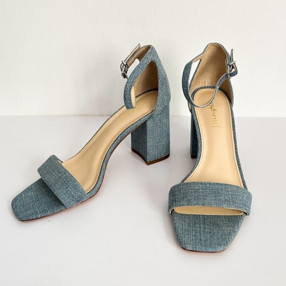J. Mclaughlin Esme Denim Block Heels Blue Size 9 - Picture 3 of 7